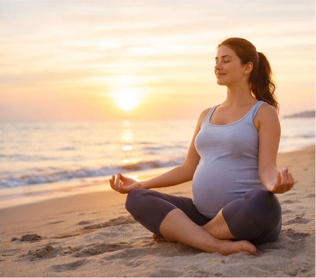 Woman meditating peacefully